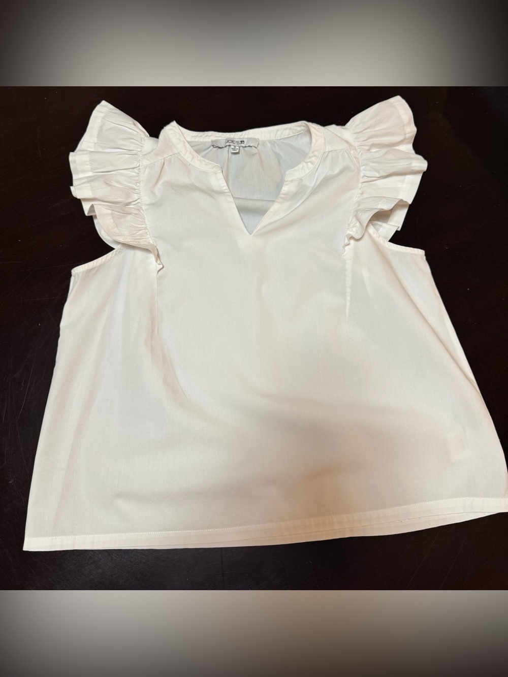 Joe's Jeans Women’s White Ruffle Sleeve Top